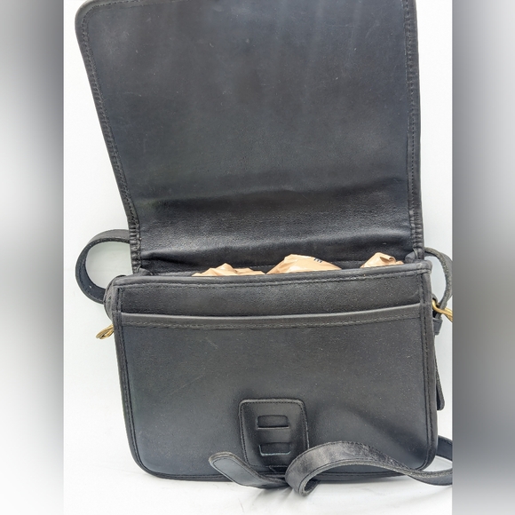 Vintage Coach Saddle Pouch Small | Style 9590 | Black with Brass Hardware |